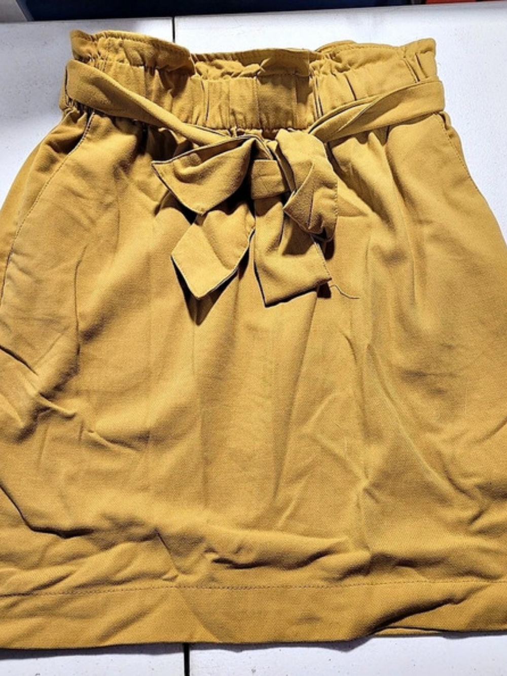 H&M Tie-Front Mini Skirt in Brown